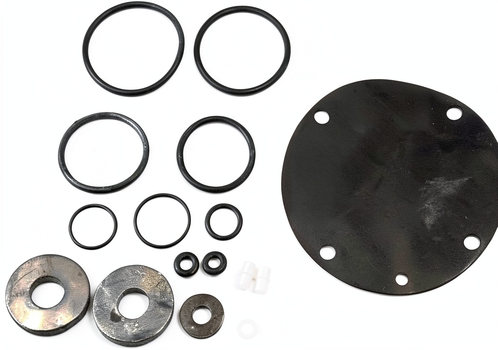 Installing FEBCO Universal Ball Seat Repair Kit for RVs on a wooden workbench