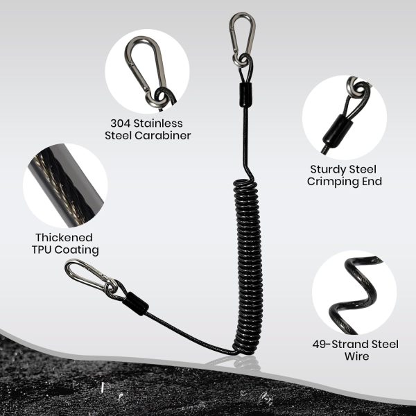 Pristis Retractable Coiled Lanyards Kayak Accessories-1